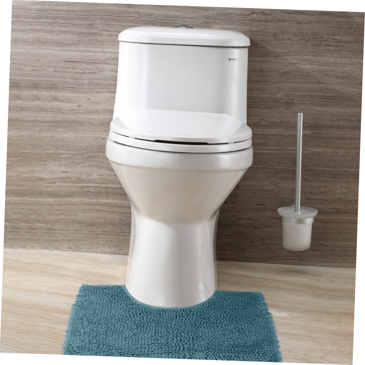 Tapis de Bain Absorbants et Antidérapants Bleu en Chenille Lot de 2 Faciles à Nettoyer, pour Salle de Bain Cuisine