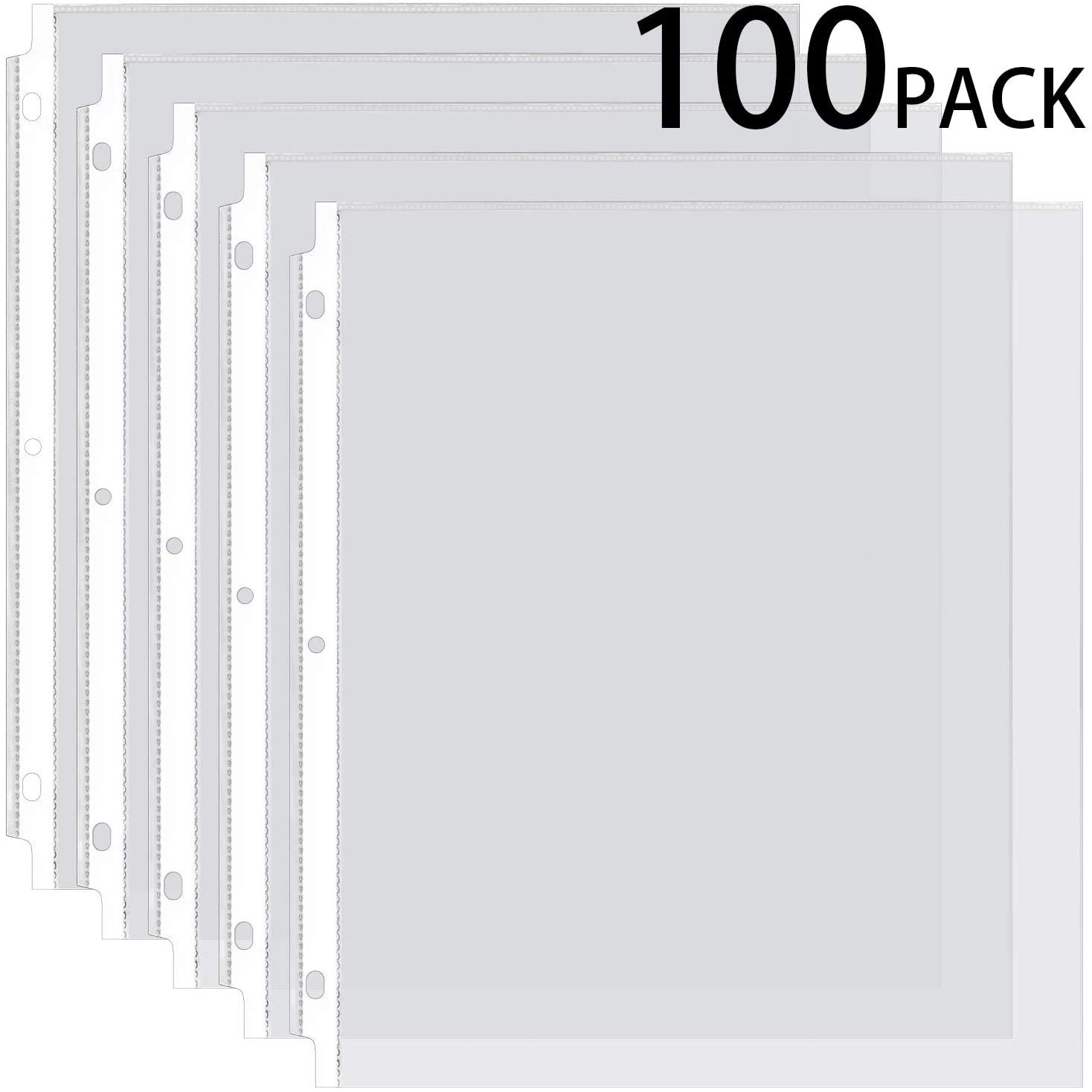 Sheet Protectors for 3 Ring Binder, 8.5 x 11 Inch Letter Size, Box of 100 (100 Pack)
