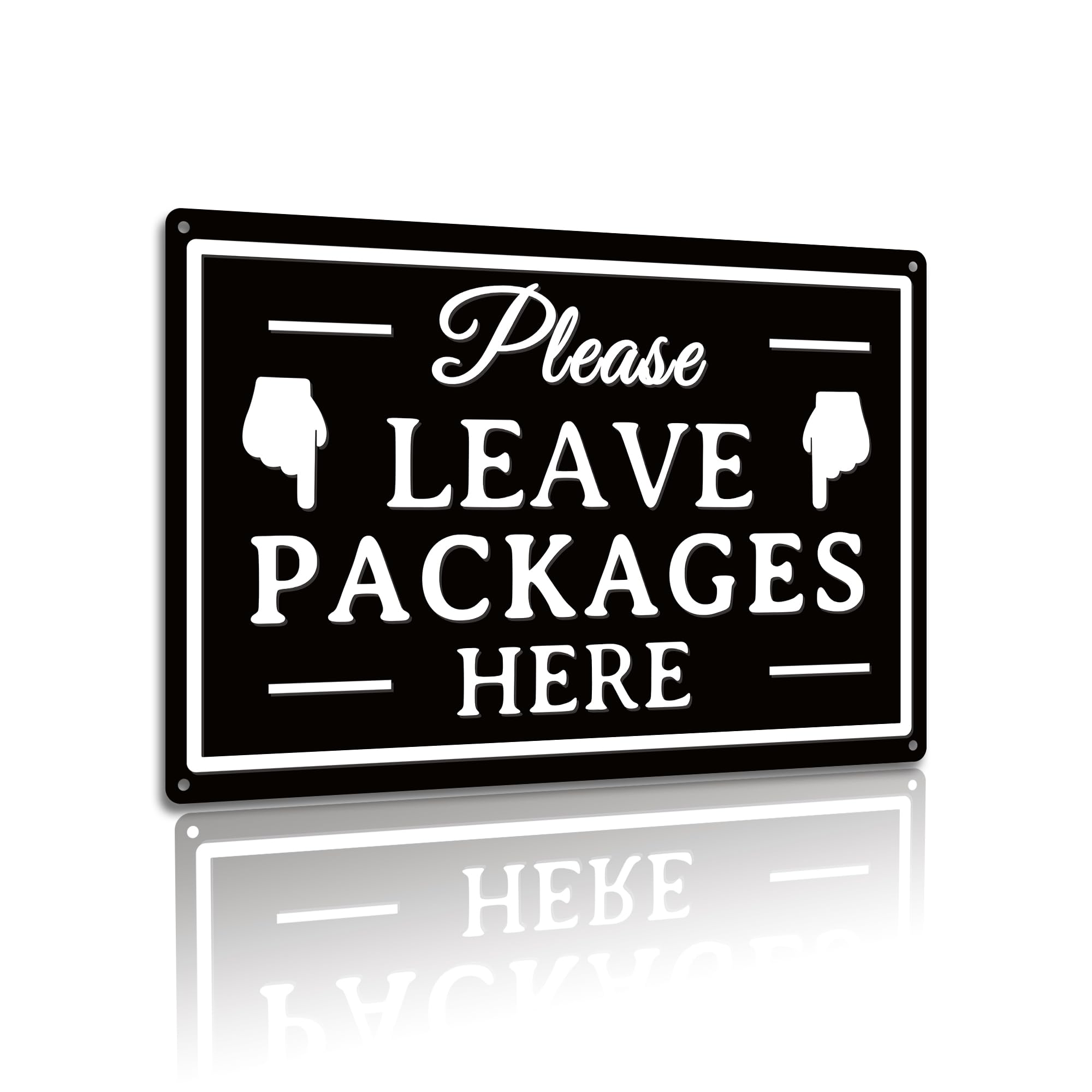 "Please Leave Packages Here" Metal Sign - Delivery Instruction Aluminum Plaque for Home & Office 8x12 Inches (2595)