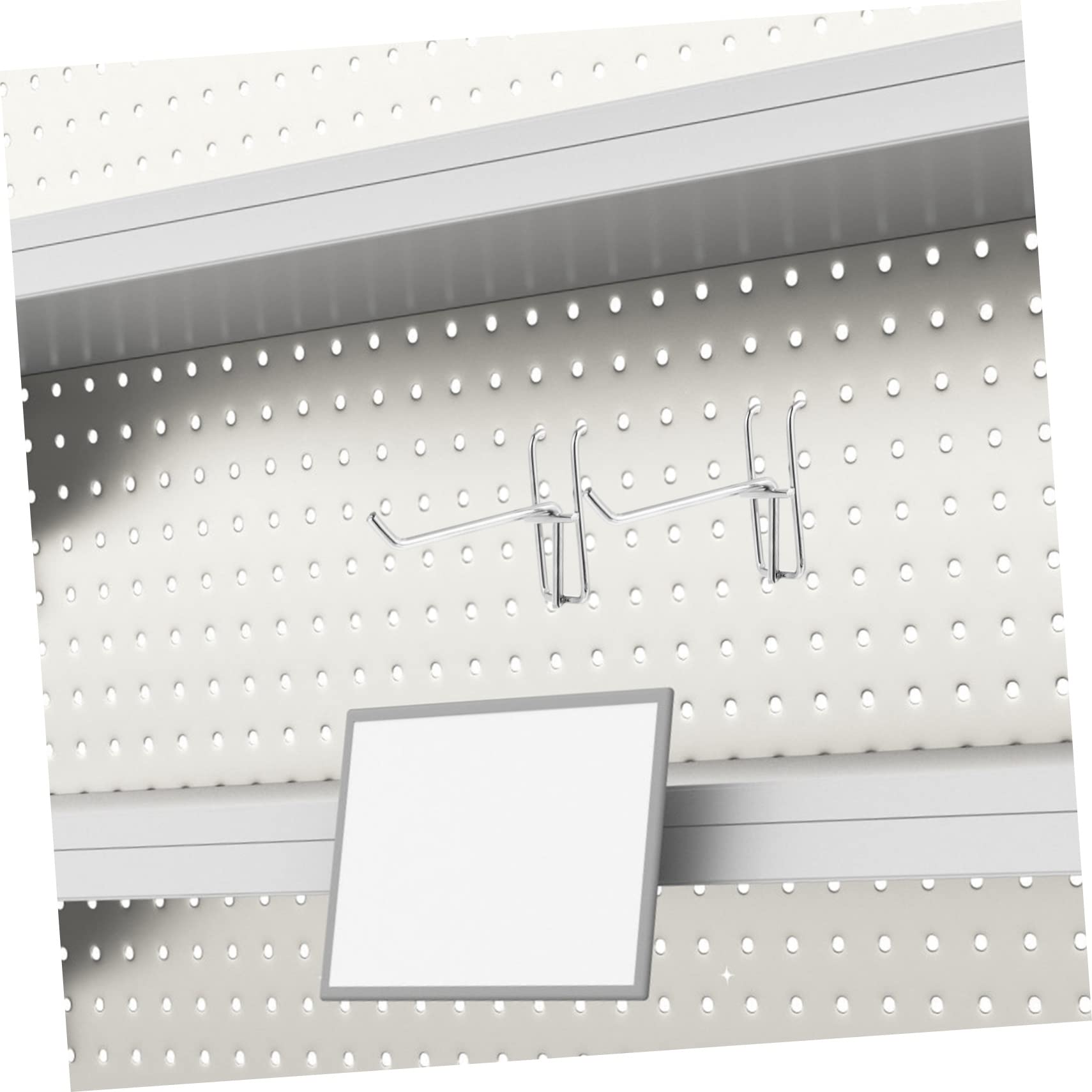 Cabilock Smooth Surface Grid Pegboard Hooks Pcs White Hooks Hanger for Home Store
