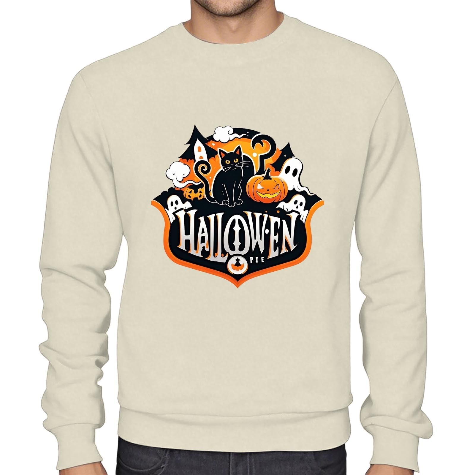 Chaquetones Hombre Invierno Sudadera con Capucha Informal, Moderna Y Elegante Estampado De Calabaza Halloween para Hombre, Juvenil Sin Musculosas Top Deportivo Men's Clothing Softshell