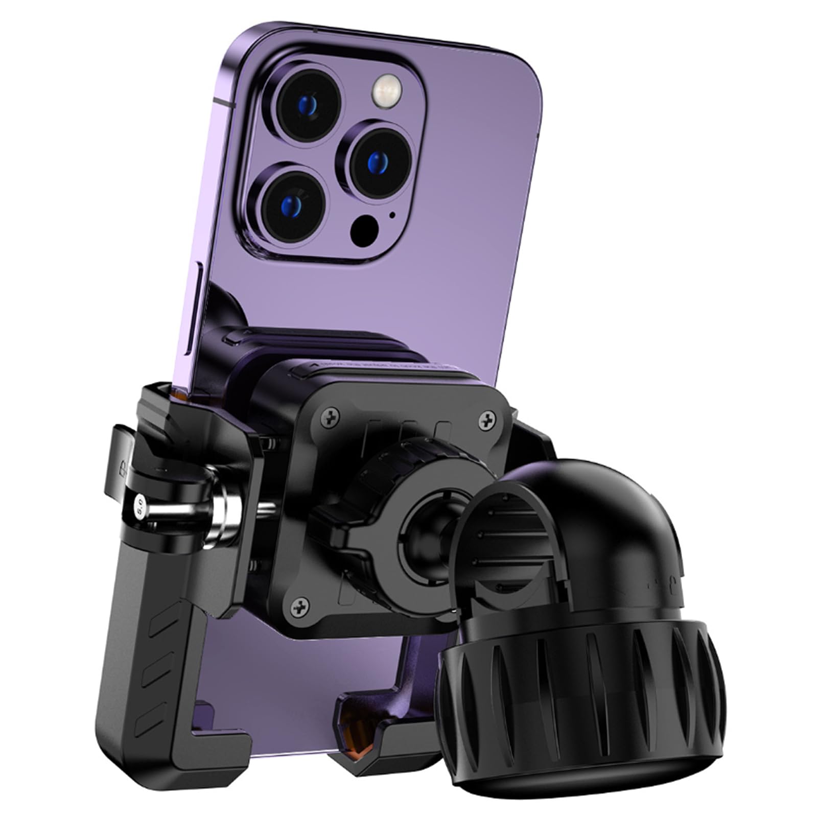 DAYONG Motorcycle Bicycle Phone Mount Holder, 360° Rotatable Bike Handlebar Phone Clamp with Quickly Lock for Motorcycle Bike Scooter Baby Stroller, 4.7-7.2in Phone.