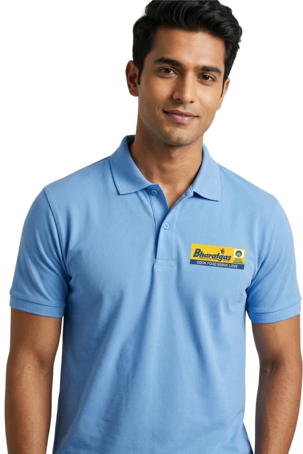 Bharat Gas Agency Polo T-Shirt, Cotton Blend, Regular Fit, Short Sleeve, Solid, Unisex, Summer Wear-image-22