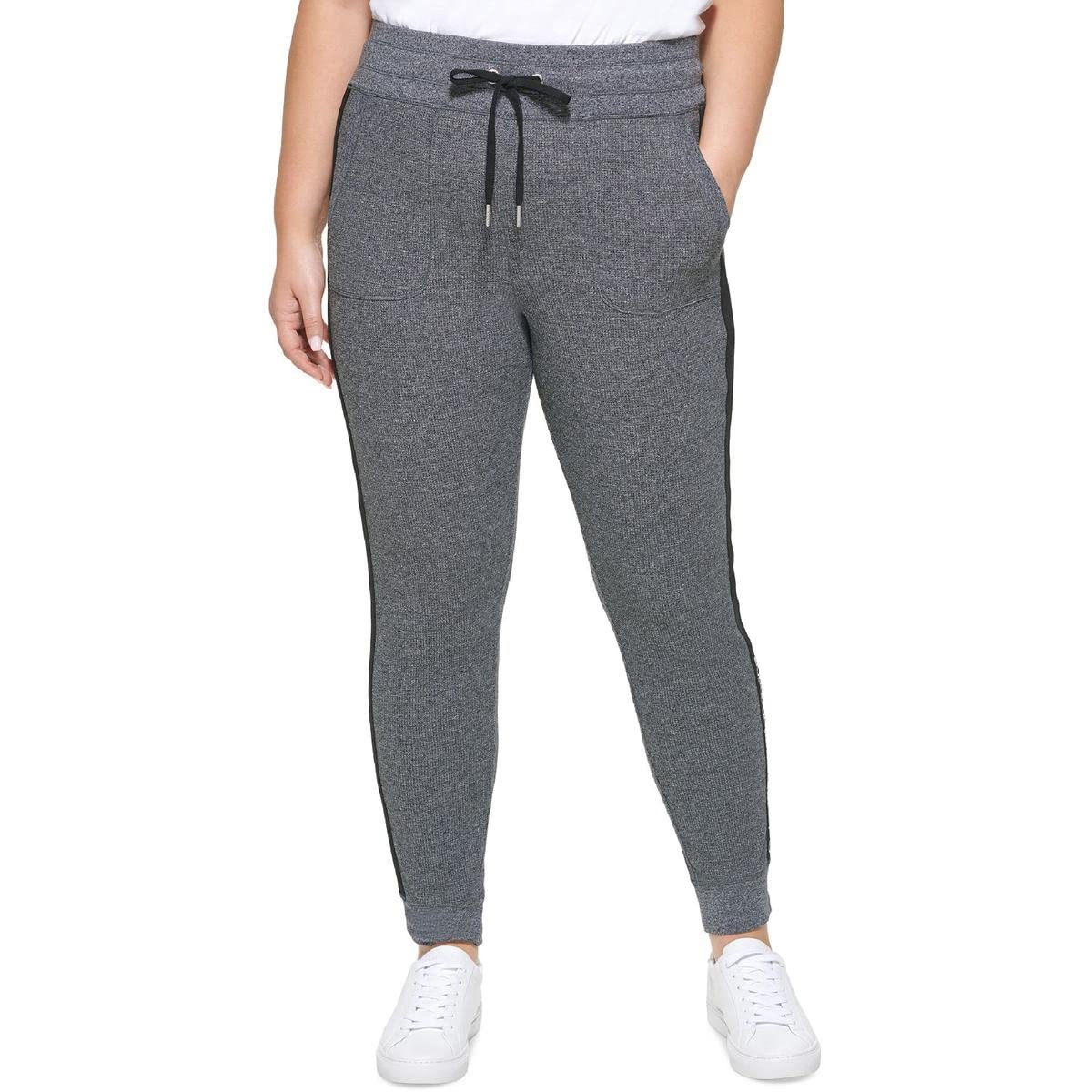 Calvin KleinPerformance Womens Plus Thermal High Rise Jogger Pants, Grey, 1X