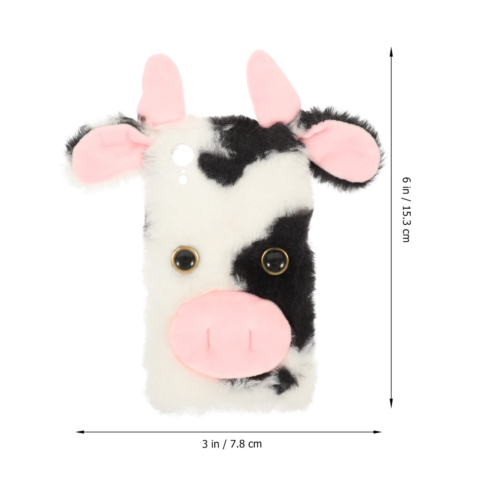 Amazon.com: Mikikit Plush Cow Print Phone Case for 15 Fuzzy Soft