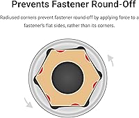 Vista 4 de TEKTON Unidad de 3/8 pulgadas x 1 pulgada de enchufe semiprofundo de 6 puntos SHD14025