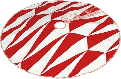 Miniatura 10 de Falda de árbol de Navidad de 30 pulgadas, hojas danesas de mediados de siglo, falda de árbol de Navidad para fiestas de vacaciones, decoración de