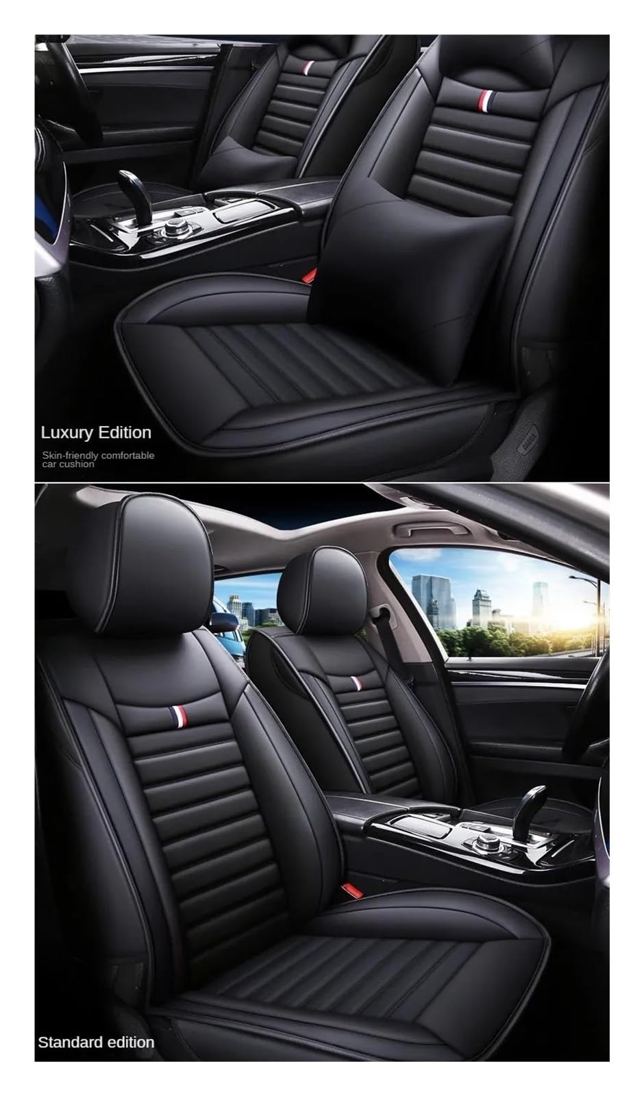 Housse De Siège De Voiture Accessoires Automobiles Détails Intérieurs pour Fiat pour Punto Imperméable Protege Siege Voiture Housses (Couleur : Black 5 Seat, Taille : SE)