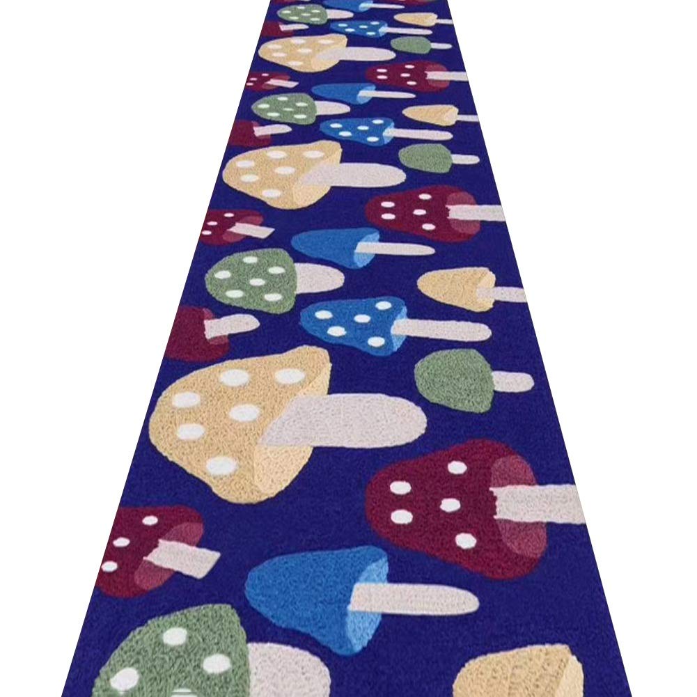 Alfombras de pasillo para entrada y recibidor azul ZRUYI 1x2m