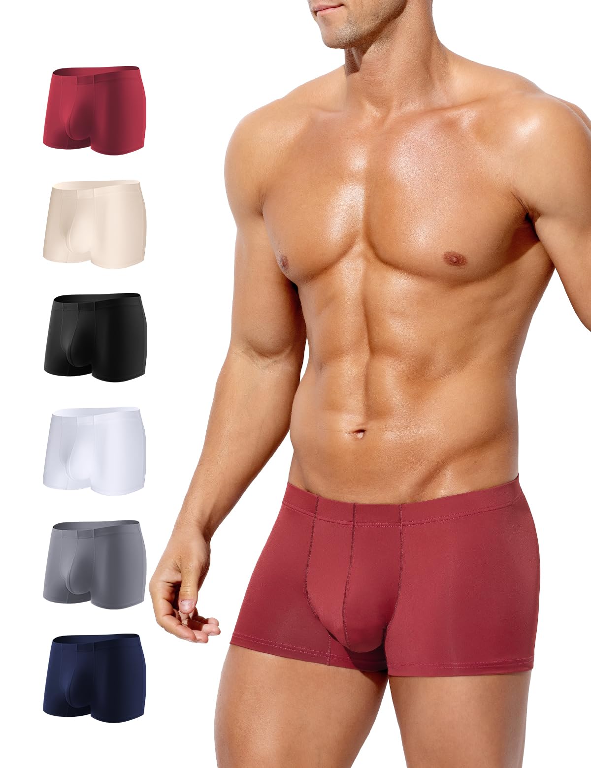 Arjen Kroos Boxershorts Herren Eng 6er Pack Eisseide Unterhosen Männer Ohne Kratzenden Zettel Retroshorts Boxer Unterwäsche