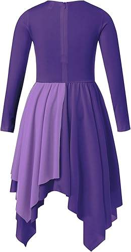 Miniatura 10 de CHICTRY Vestido de baile lírico sin mangas para niñas disfraz de adoración litúrgica ropa de baile contemporánea