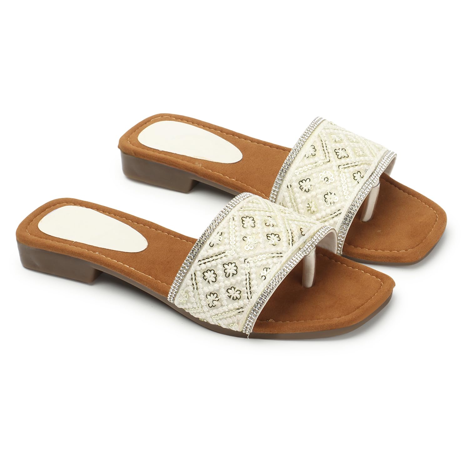 Naitik Womens Kolhapuri Stylish Casual Flat Sandals, Ladies Ethnic Flat Chappals For Party & Occasions(White), 4 UK (B0CKL3WFM4) Amazon Price History, Amazon Price Tracker