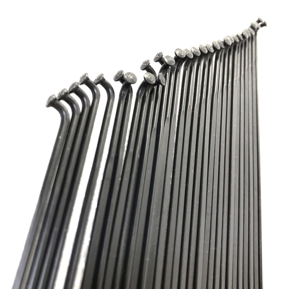 DMLAYHP 12pcs/lot Spokes J-bend 14G 2.0 168mm - 302mm MTB Road Bike(302mm)