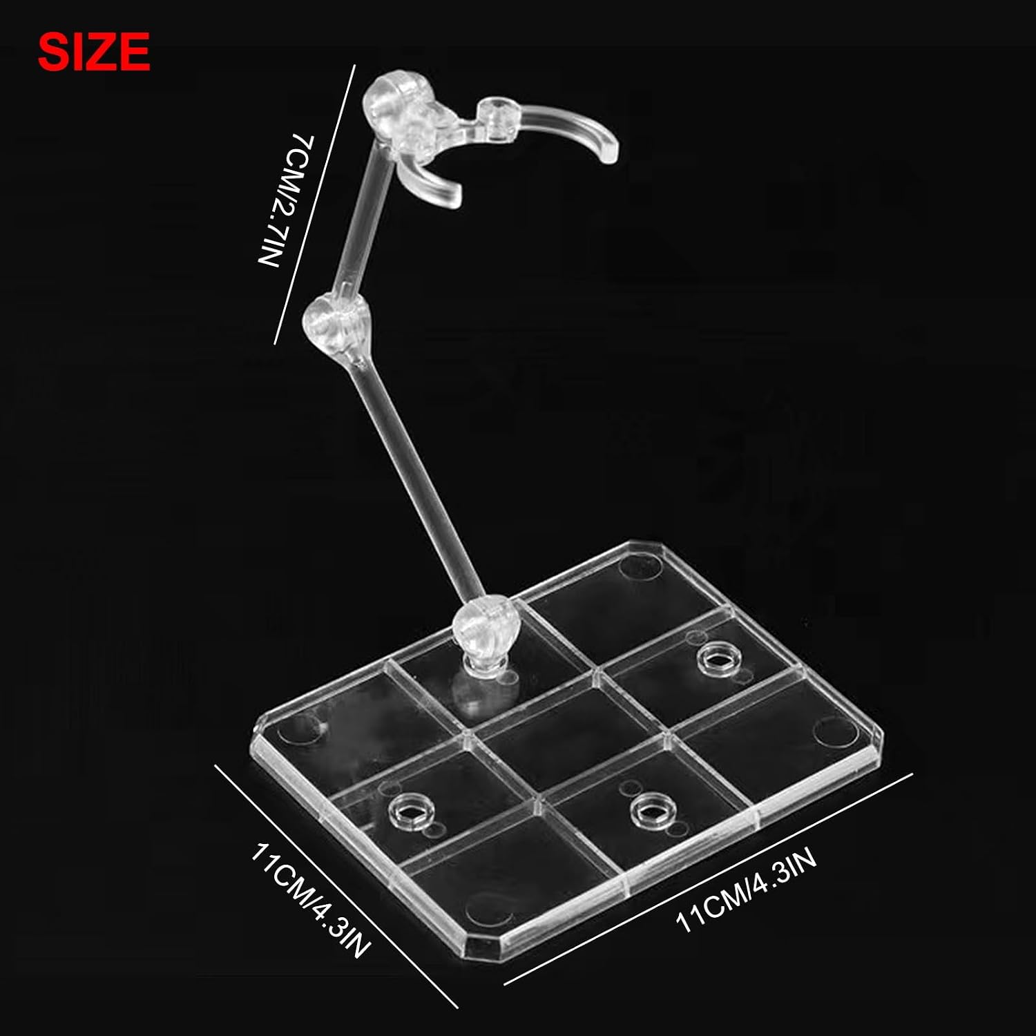 Larcele Action Figure Stand 3 Person Fight Assembly Action Figure Display Holder Base Adjustable Clear Model Support Stand for 6-7 inch Action Figures SBZJ-02 - Image 2