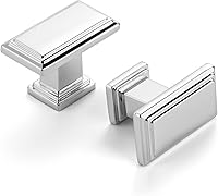 Vista 45 de Paquete de 10 tiradores para gabinete con agujero central de 3-3/4 pulgadas (96mm), tiradores de gabinete negro mate, manijas de cocina negras