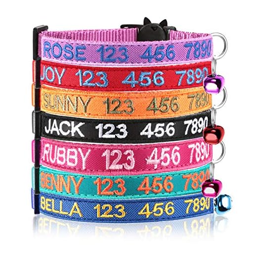 Custom Breakaway Cat collar personalized with bell (Paw logo)