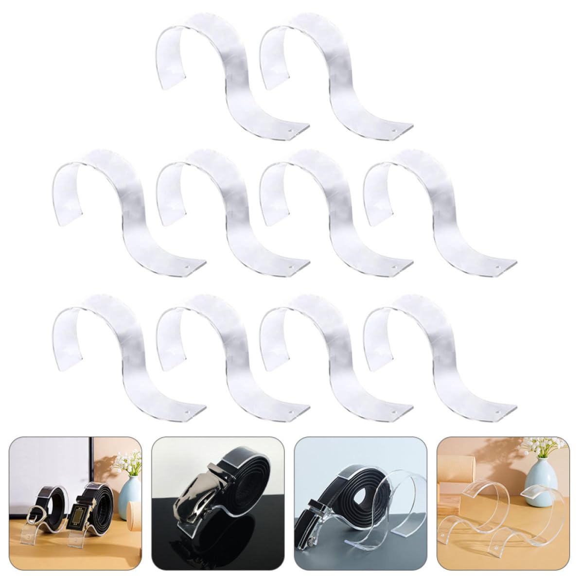 BESTOYARD 10stücke Teiliges Transparentes S Form Acryl Gürtel Display Regal Multifunktionale Gürtelhalter Ständer für Laden Supermarkt und Heimdekoration Kratzfreie Oberfläche Stabiler