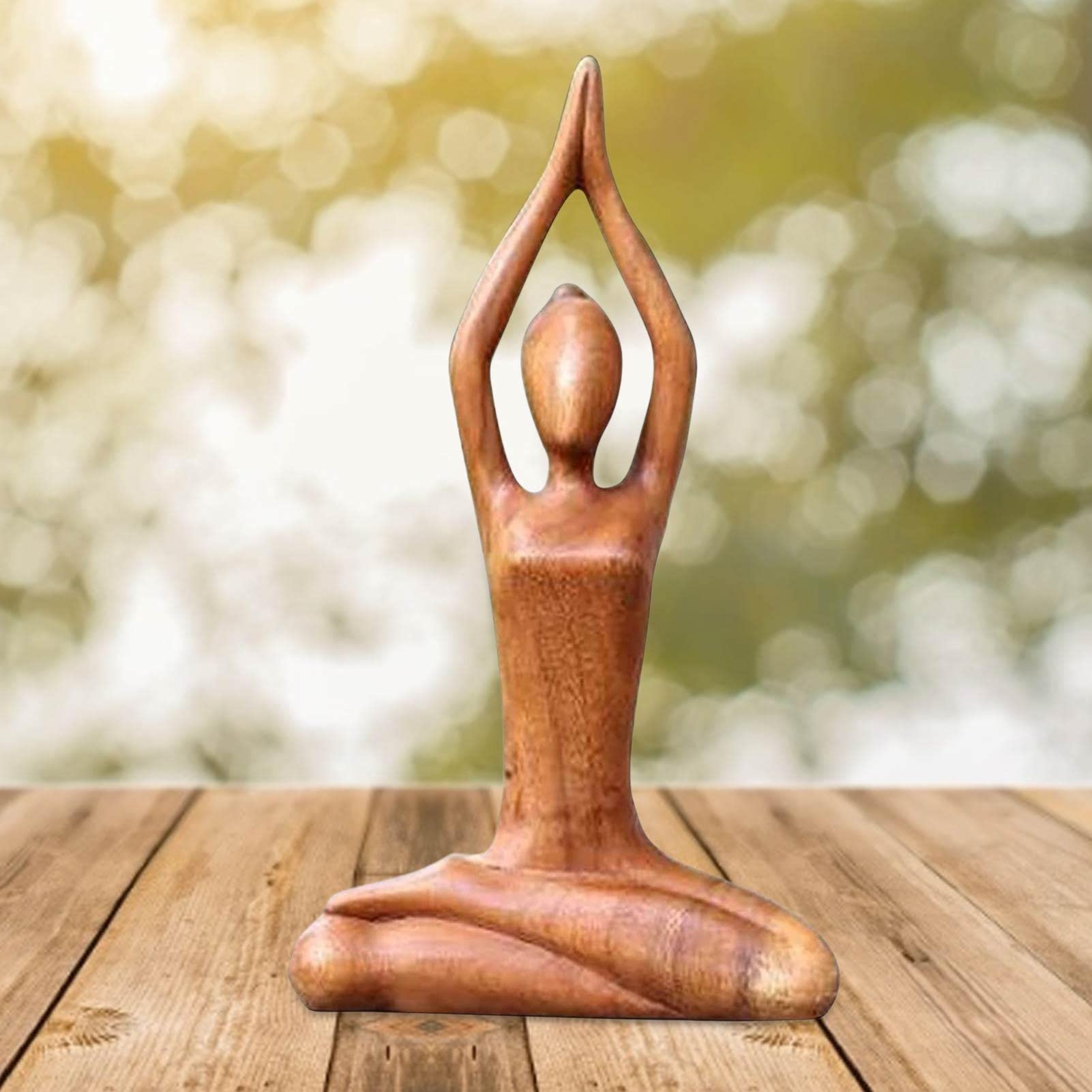 Wooden Yoga Sculpture, Natural Yoga Pose Statue, Handmade
