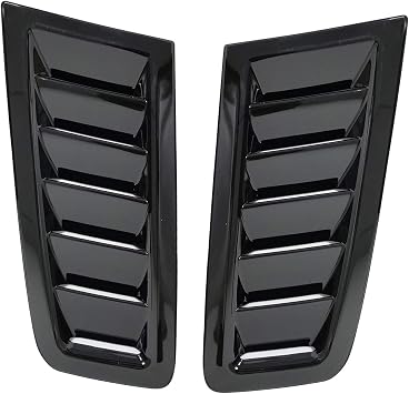 Universal Hood Vent Scoop Kit Air Flow Intake Louvers Hood Trim Cover Compatible with Focus RS ST MK2 style Gloss Black