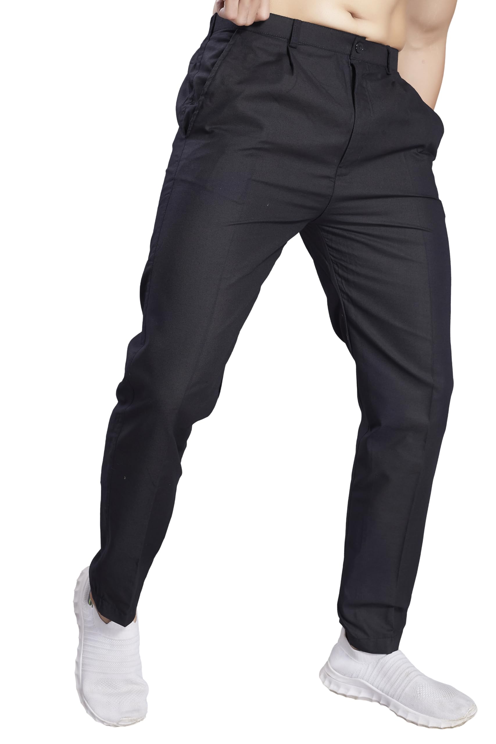 Divisive Men's Cotton Stitched Slim Fit Pyjama/Pant (Dpt27_L_Black)