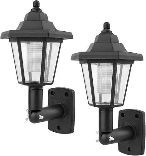 2 faroles solares de pared, lámpara de pared LED de inducción automática para jardín al aire libre, resistente a la intemperie, linterna de pared