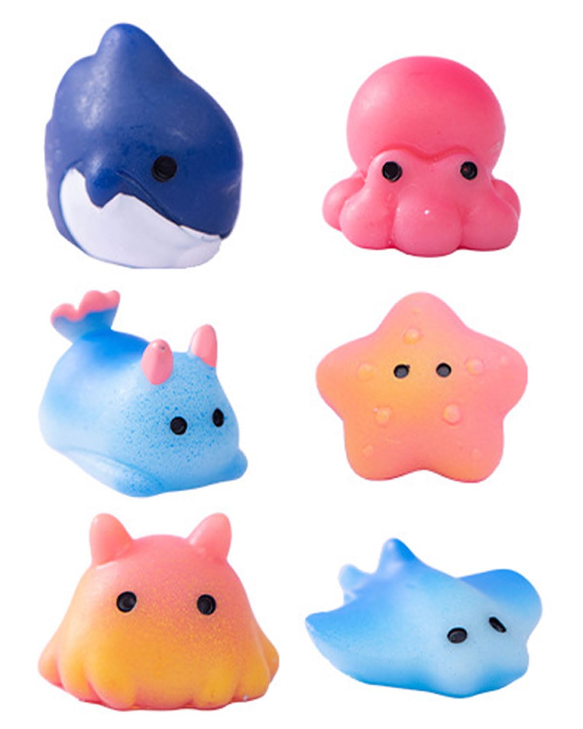 JUKOTA 6 Piezas Juguetes Baño Bebé - Animales Marinos Flotantes - Sin Agujeros Anti-Moho - Seguro para Ducha/Bañera - Apto para niños de 1 a 4 años - Juguetes acuáticos para bañera y piscina