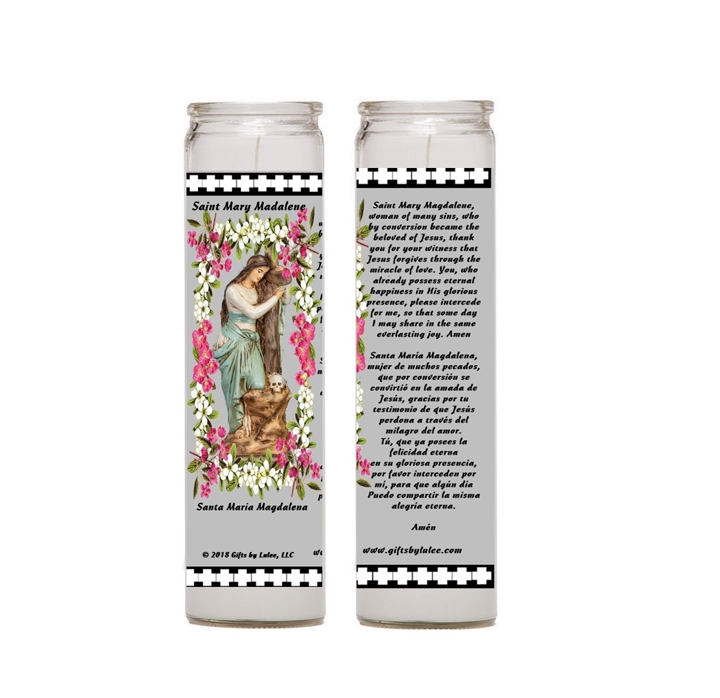 Saint Mary Magdalene Set of Two or 4 Candles Veladoras Set de 2 o 4 (two)