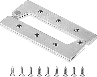 Pivot Hinge Door Pivot Hinges Cabinet Rotating Hinge Door Fitting Pivot Drawer Hinges (Including 2set L-Shaped Door Pivot Hinges and 18pcs m4 Screws）