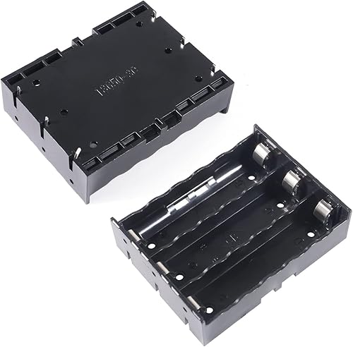 Miniatura 4 de 18650 Soporte para batería con pasadores, 6 ranuras x 3.7 V, caja de almacenamiento de batería de plástico negro, caja de clip con pin para