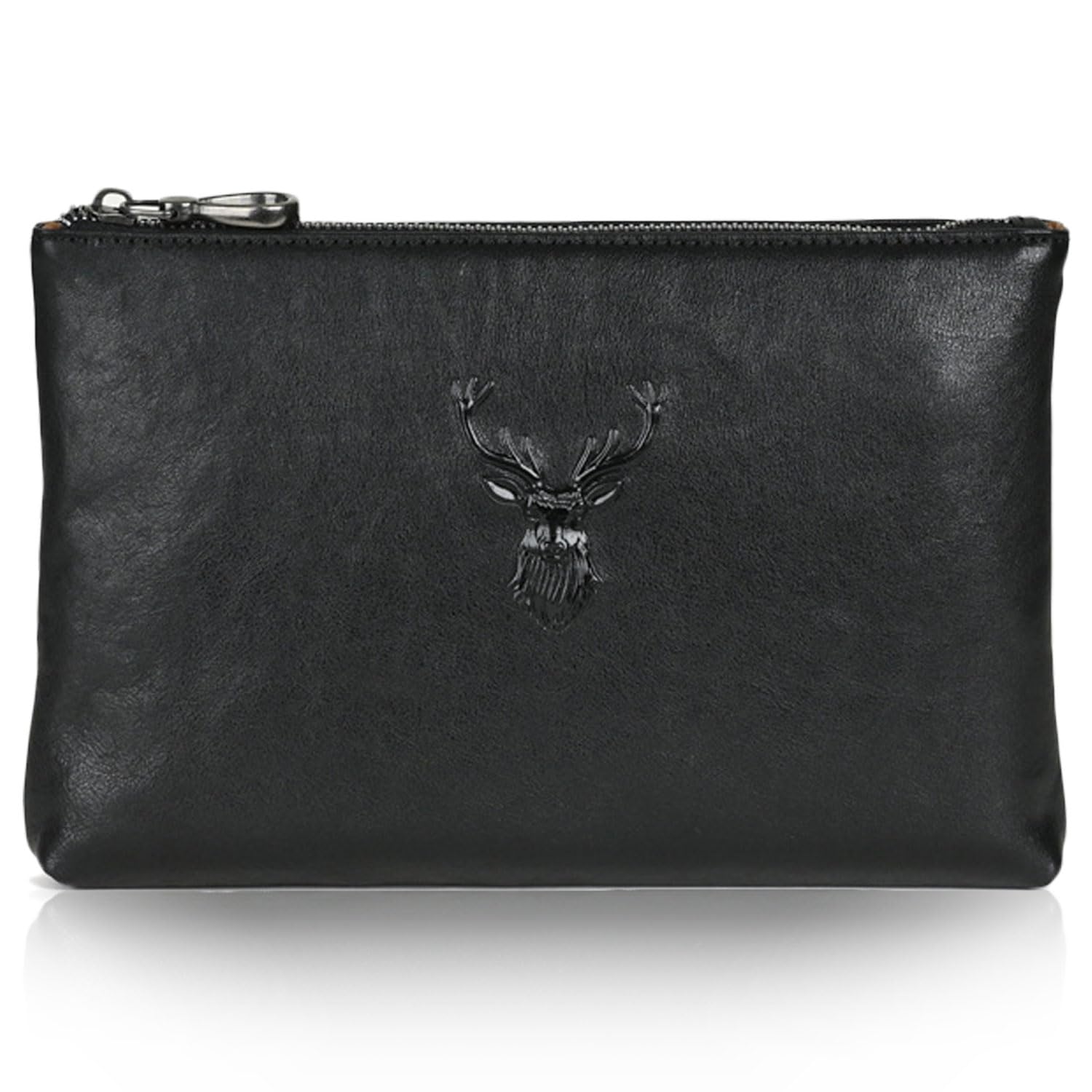 Bolso de Mano de Cuero de Curtido Vegetal para Hombre, Cartera de Mano Lujo, Bolso de Negocios Multiusos, Bolsos Grande, Clutch Tablet 9.7 Pulgadas