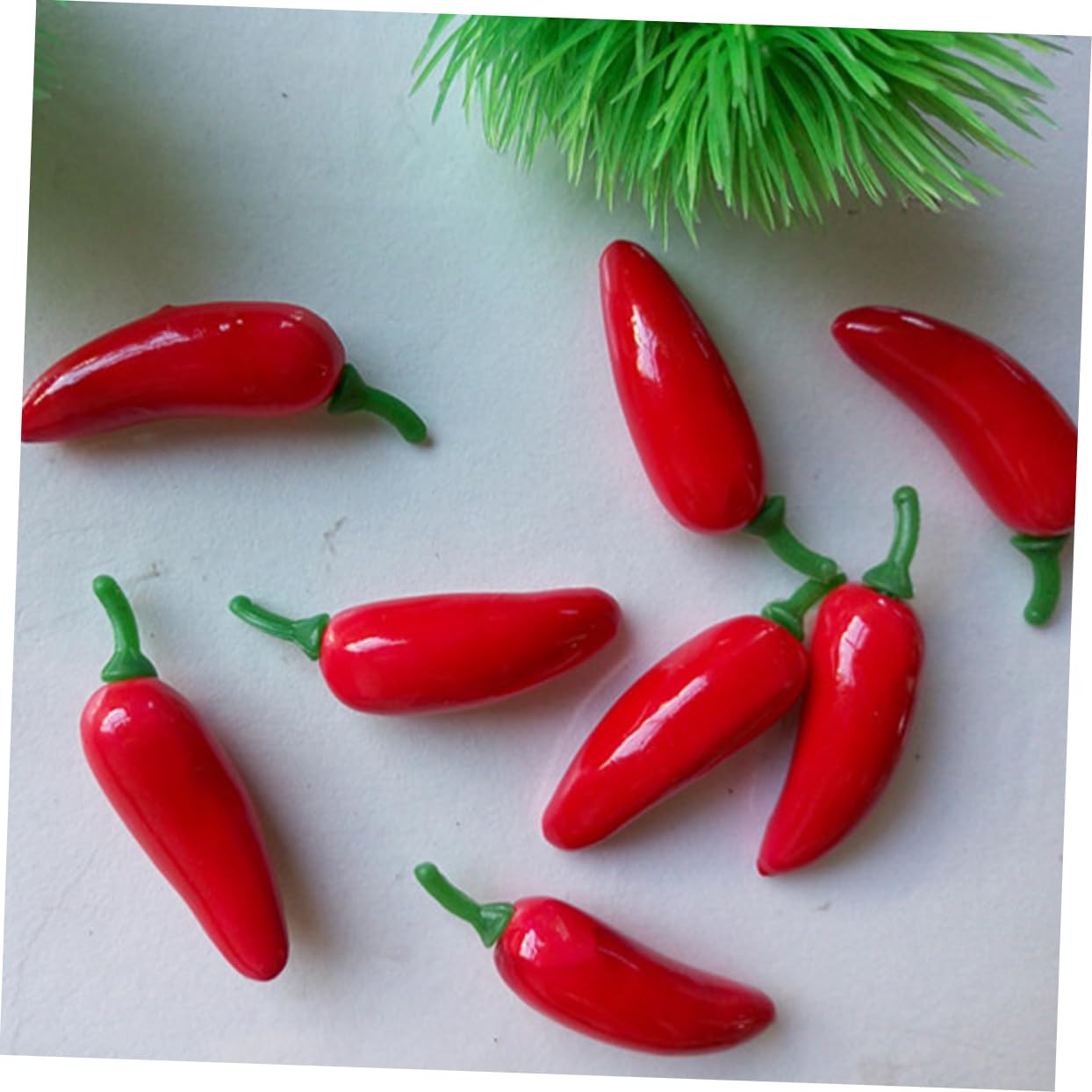 MAGICLULU 4 Set Artificiale Caldo Piccolo Peperoncino Peperoni Finti Mini Peperoncini Piccanti Finti Falso Chili Impostore Minuscolo Finto Rosso Schiuma 100 Pezzi*4