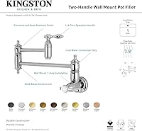 Vista 6 de Kingston Brass KS3103TAL - Grifo de cocina para relleno de olla de montaje en pared, latón antiguo