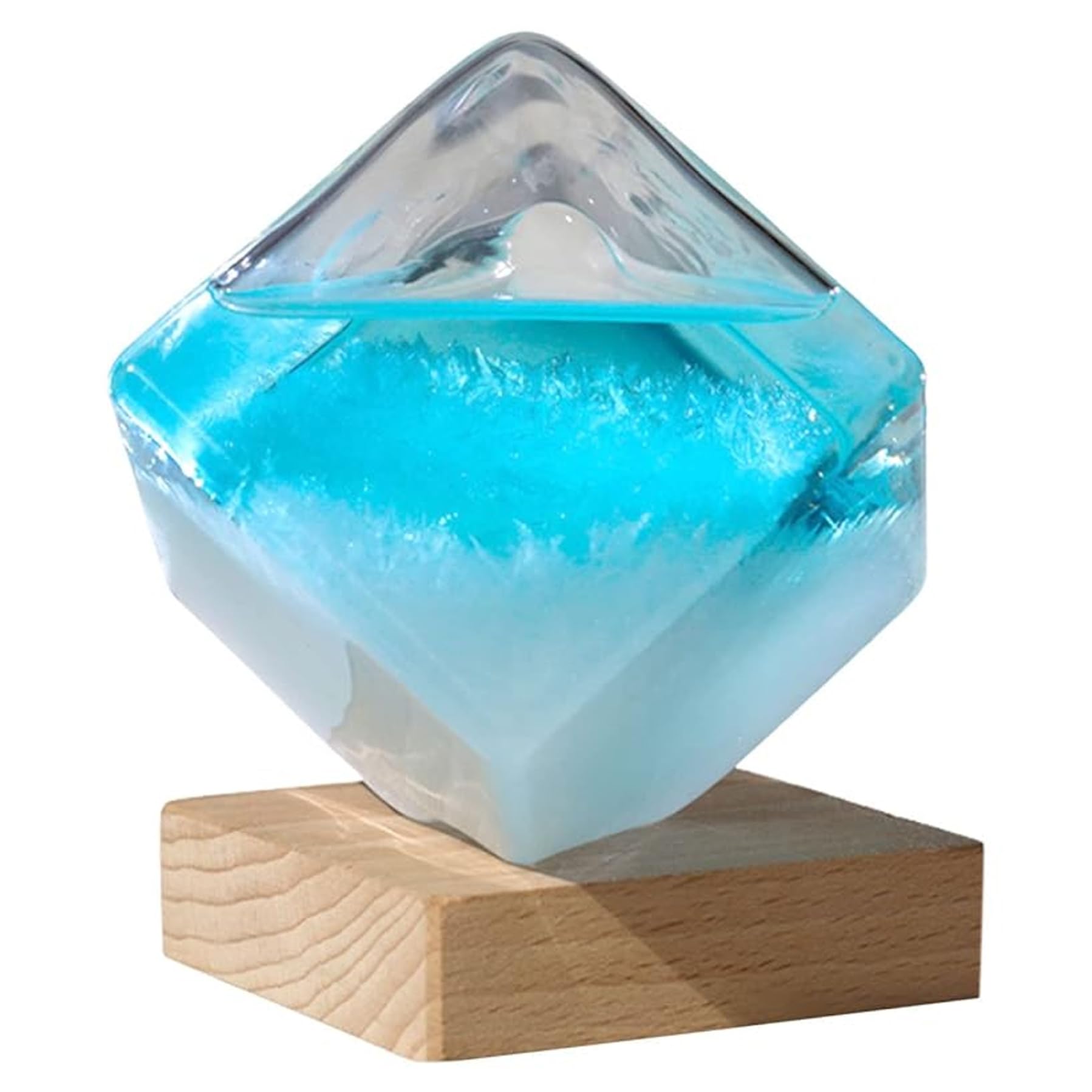 Bouteille bleu cube d'eau baromètre idée cadeau maison originale