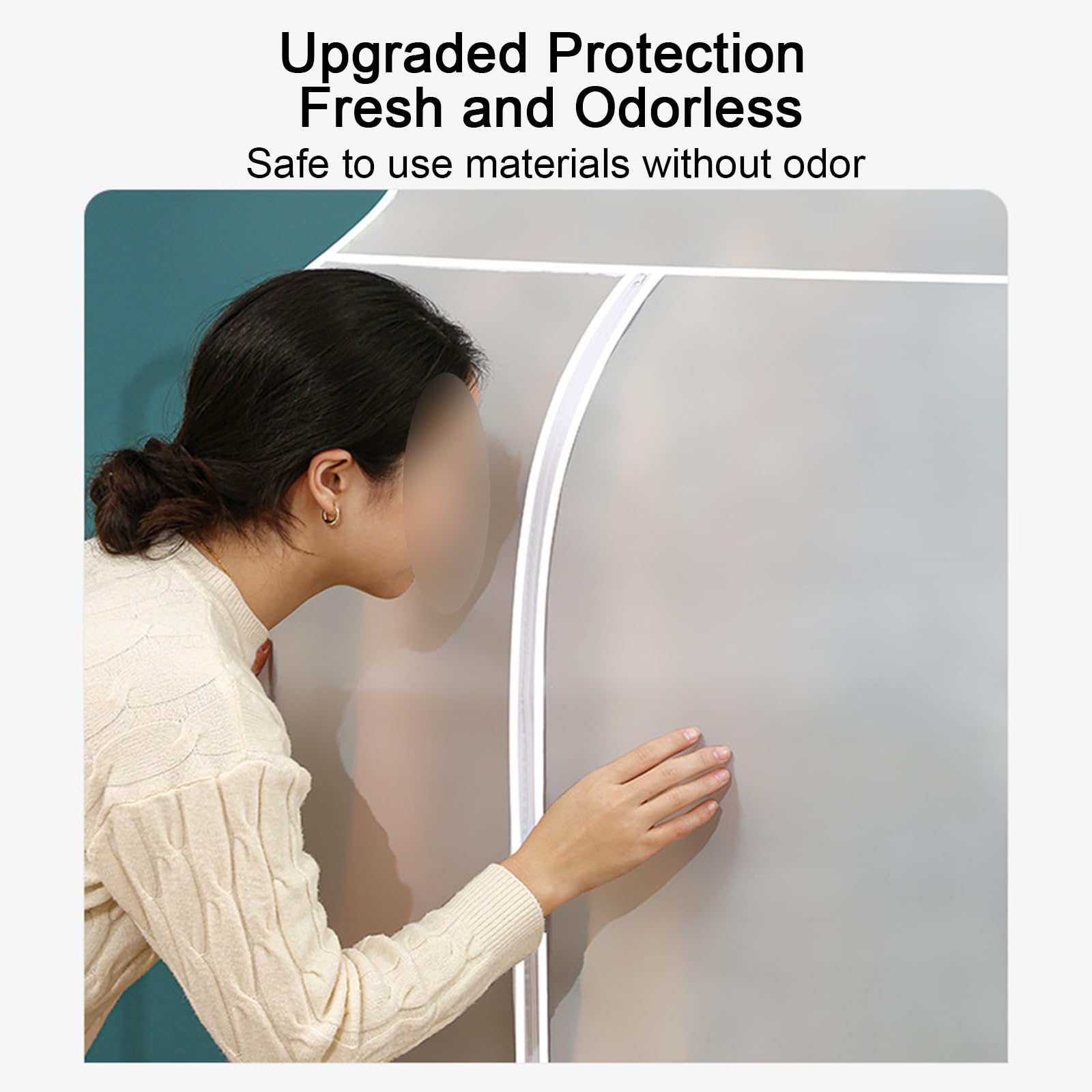 Housse Vêtements Suspendue Transparente - PEVA épais 90x50x150 Cm - Protection Anti-poussière Et Humidité