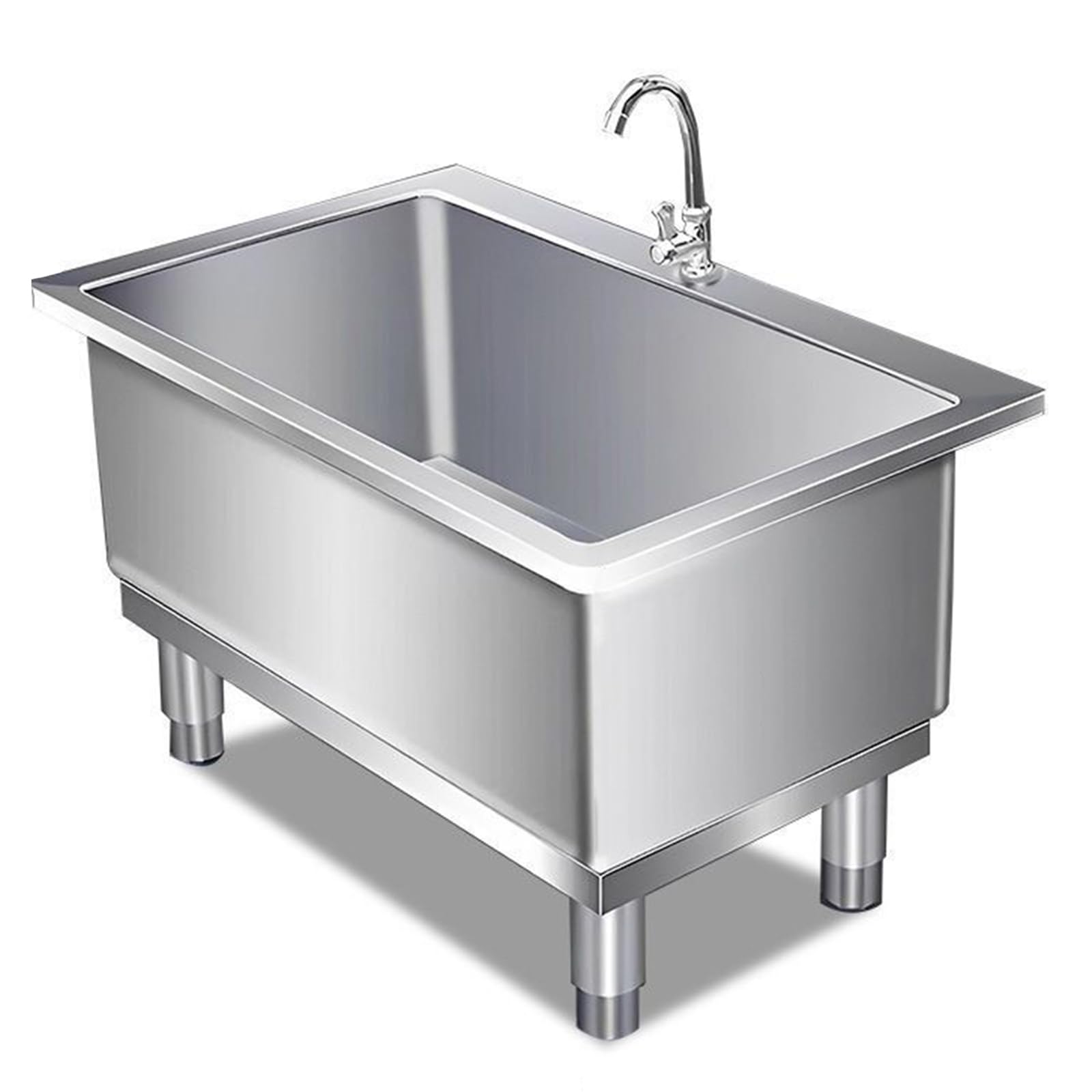 asdchZen Mop Pool Slop Sinks,Commercial Floor Mop Sink With Deep Basin,Stainless Steel Floor Mop Sink,Utility Tub Mop Bucket Laundry Room Slop Sink,Large Capacity Deep