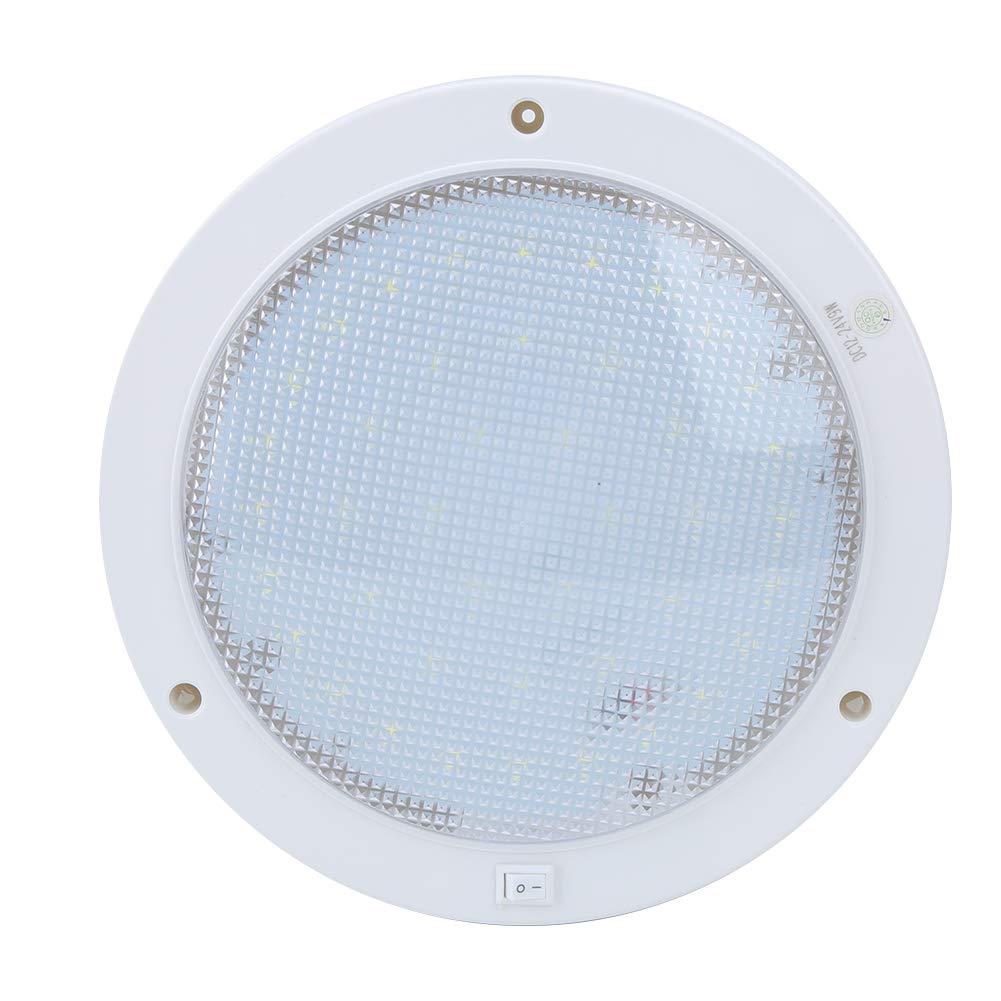 Akozon Deckenleuchte, 42 LEDs, 12 V, 9 W, 840 lm, rund, hohe Helligkeit, für Auto, Boot, Haus (warmweiß)