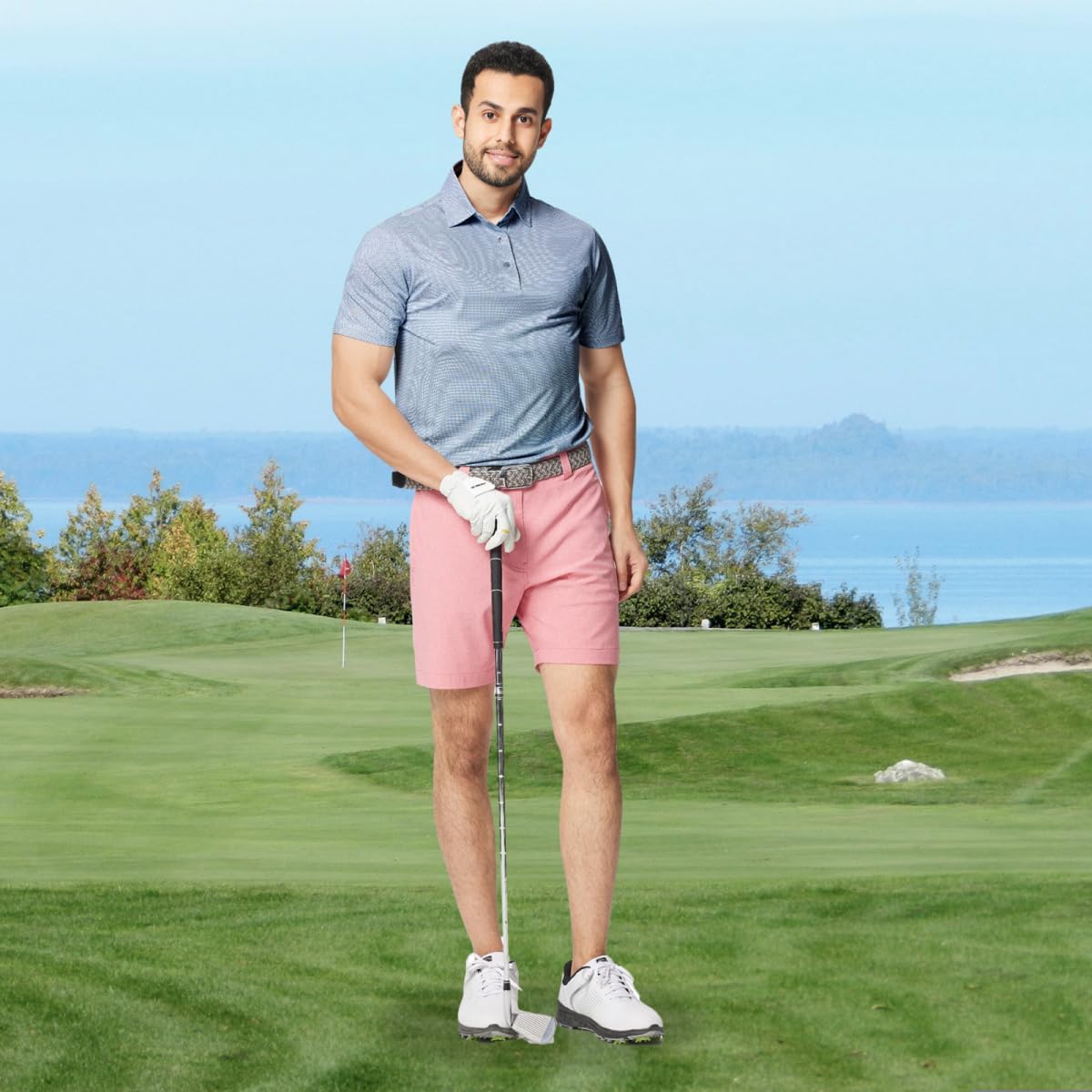 Rouen Mens Polo Shirts Short Sleeve Soft Lightweight Performance Dry Fit Jacquard Casual Collared Golf Polo Shirts for Men - Image 2