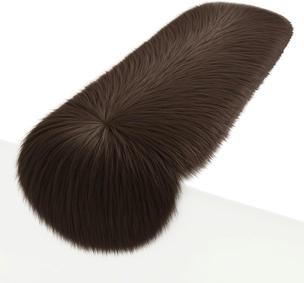 FabricLA Dark Brown Table Runner | Faux Fur Table Runners | 14 X 60-Inch Long Fluffy Snow Christmas & Holiday Decor | Dining Table Runner