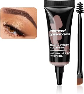 Tinted Eyebrow Gel, Light Brown Eyebrow Cream Waterproof Eyebrow Pomade, Quick Dry Natural High Pigmented Sweatproof 3D Shaping Eyebrow Tint Brow Dye With Brush