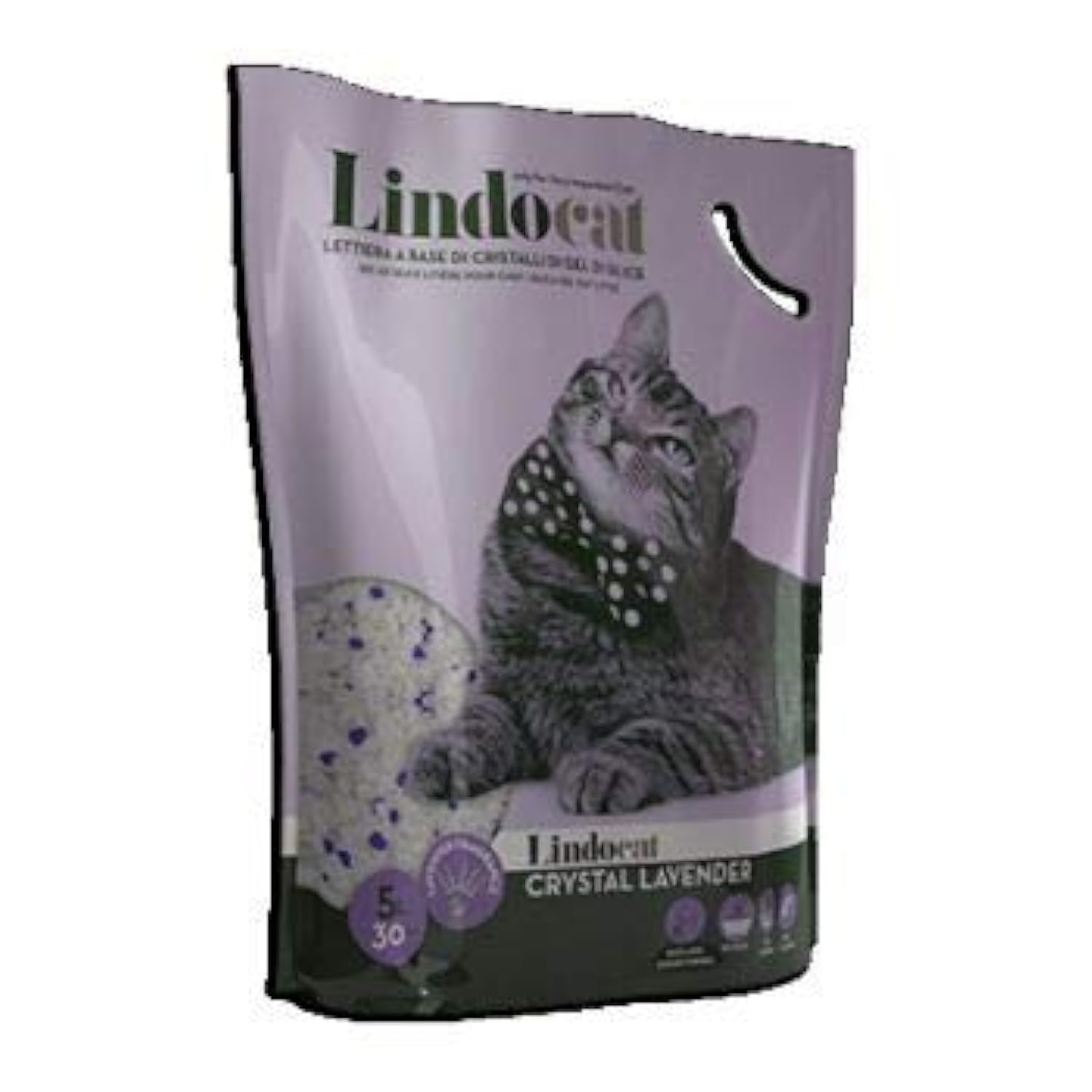 Cat Litter Crystal Lavender Scent (Silicagel) 5Ltrs LITRCLLCTSNSILLAV Lindocat