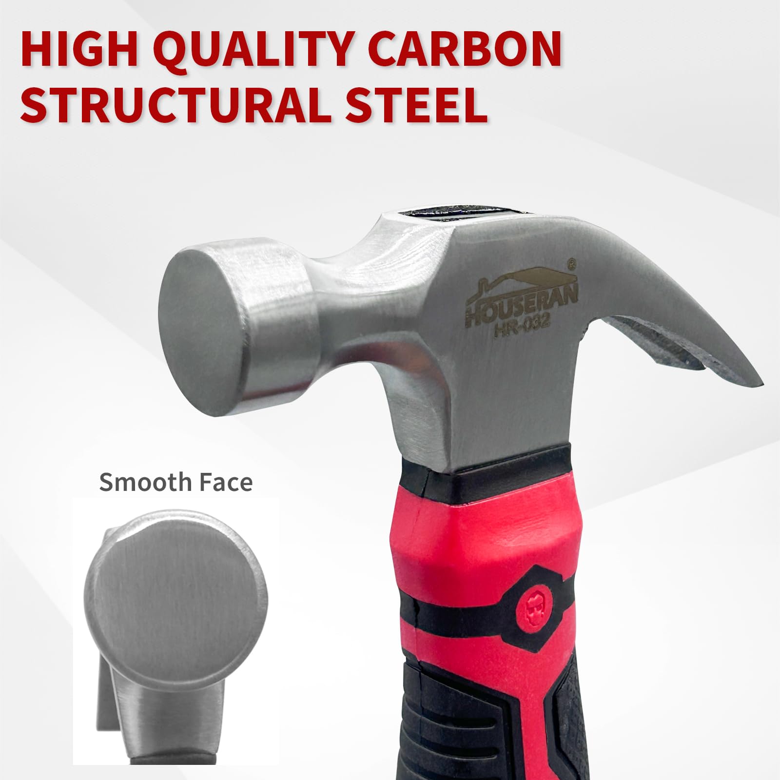 HOUSERAN Small Hammer 12oz, Claw Hammer for Women Red, 12oz Claw Hammer - Image 3