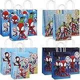 GENGUTOR 12 Stück Süßigkeitentüten, Geburtstag Geschenktüten, Party Geschenktaschen, Papiertragetaschen für Kindergeburtstag, für Geburtstagsfeierzubehör Wiederverwendbare Kinder Party Bag