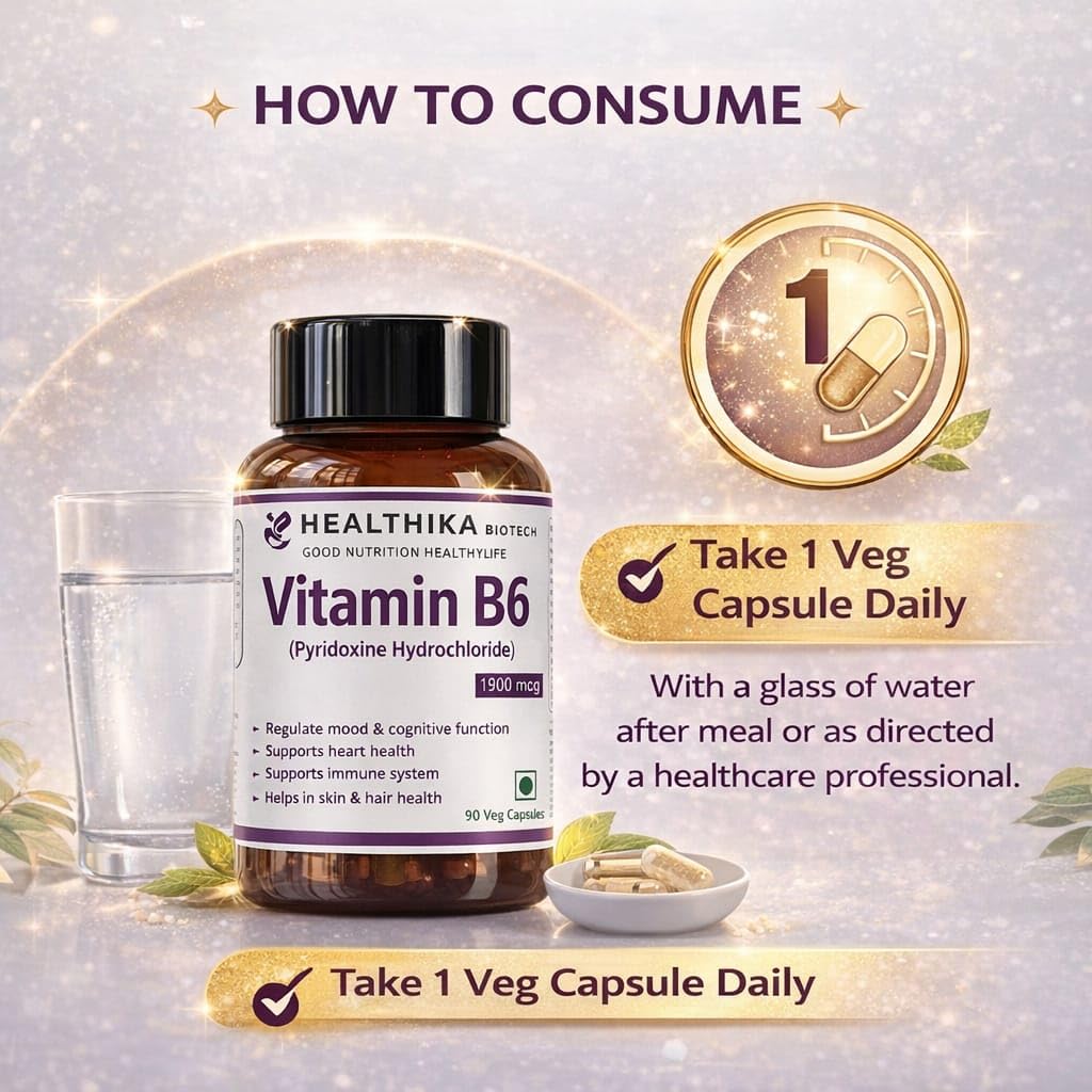 Vitamin B6 (Pyridoxine Hydrochloride) 1900 mcg Capsules | 90 Veg Capsules | Supports Energy Metabolism, Nervous System & Immune Health | Daily Nutritional Supplement — Amazon image 4