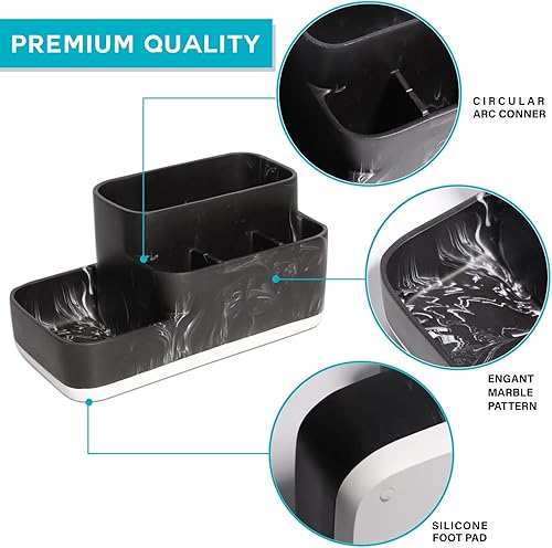 Miniatura 3 de zccz Portacepillos de dientes Organizador de baño - Soporte de cepillado de dientes para baños - Soporte eléctrico para cepillos de dientes y pasta