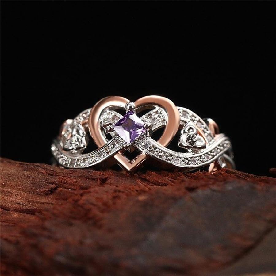 1pc Elegant Women's Ring with Purple Zirconia - Anniversary, Engagement & Wedding Gift for Her2