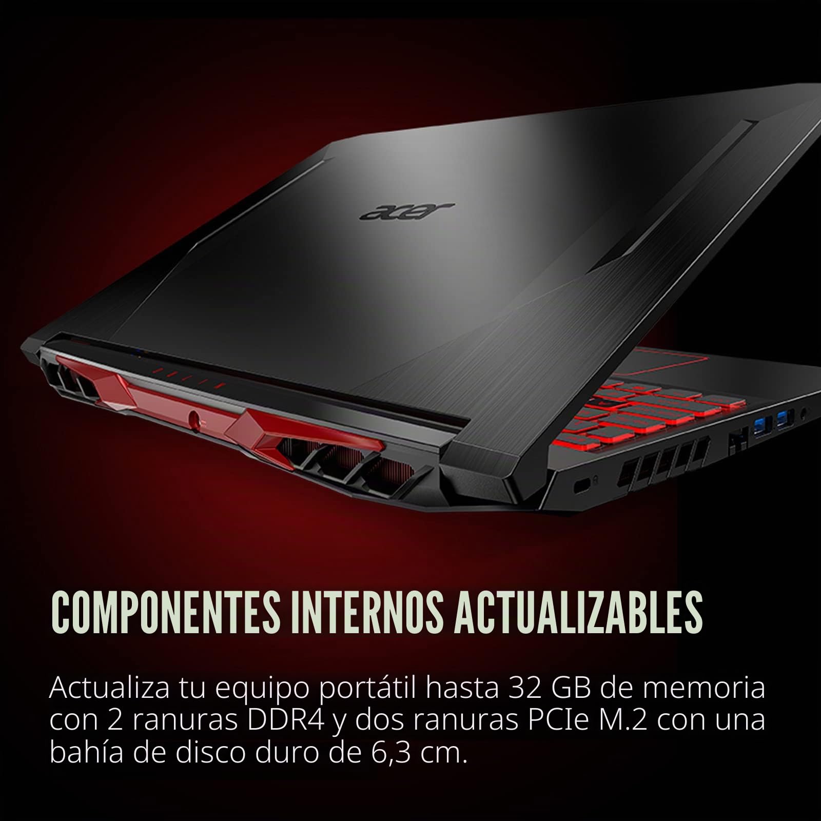 Acer Nitro 5 AN515-55-53E5 Gaming Laptop | Intel Core i5-10300H | NVIDIA GeForce RTX 3050 Laptop GPU | Pantalla IPS FHD de 15.6 pulgadas de 144 Hz