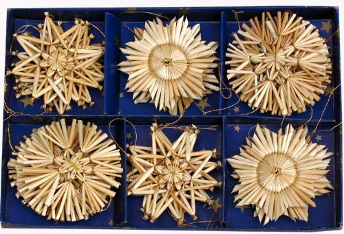 Straw Star Ornaments - 24 pc