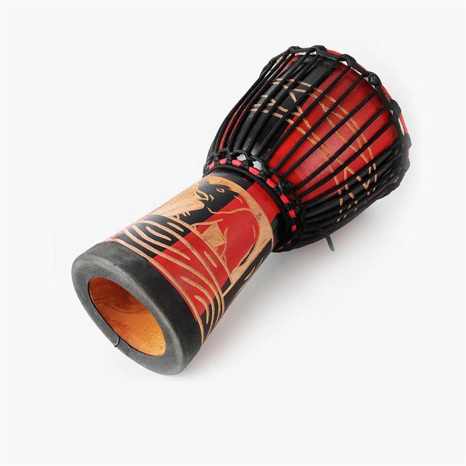 Profesjonalny Djembe 13-calowy Bęben Afrykański Drewniany Bęben Ręczny Z Koziej Skóry Tradycyjny Instrument Perkusyjny Djembe (Color : B)