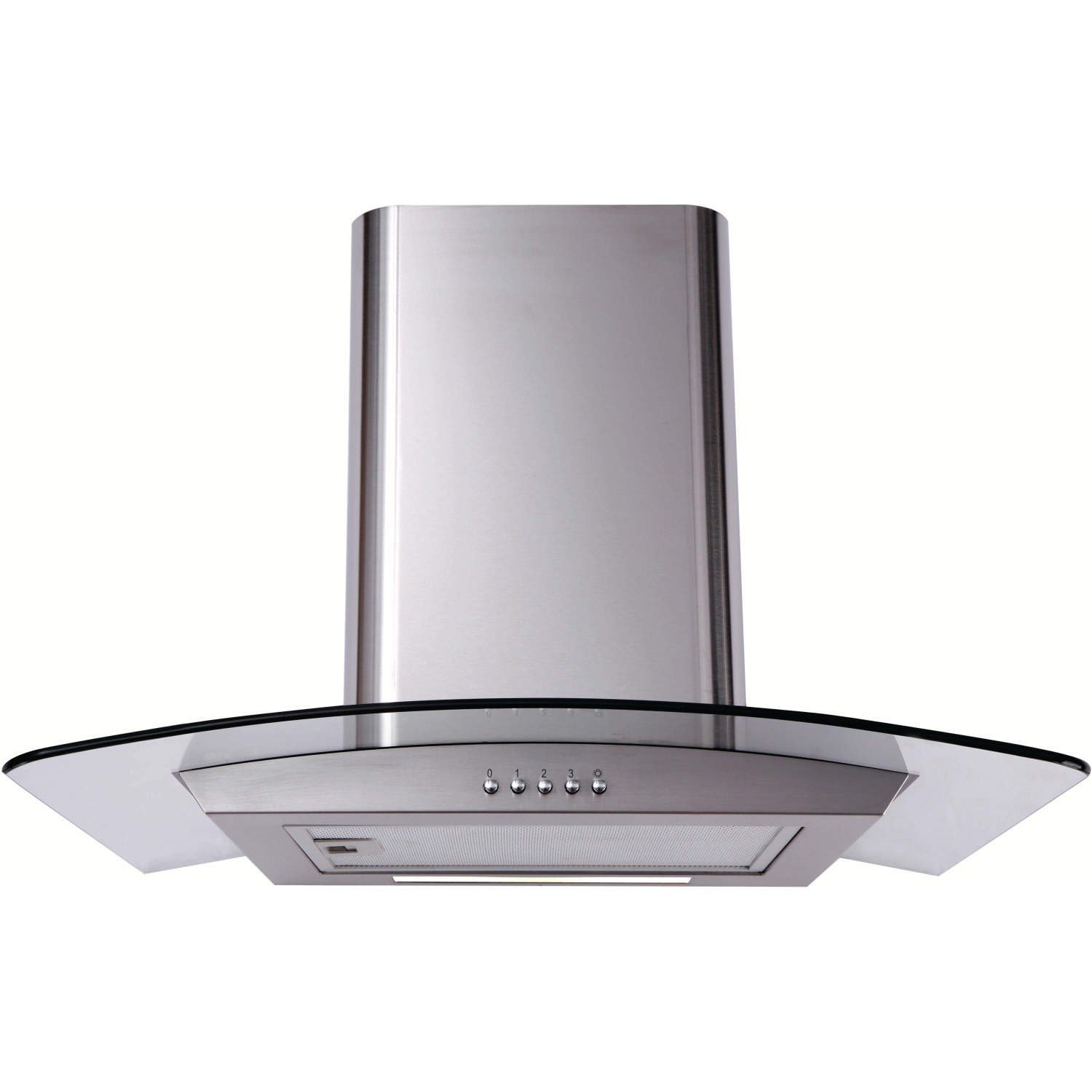 Matrix 60cm Curved Glass Chimney Cooker Hood - Stainless Steel