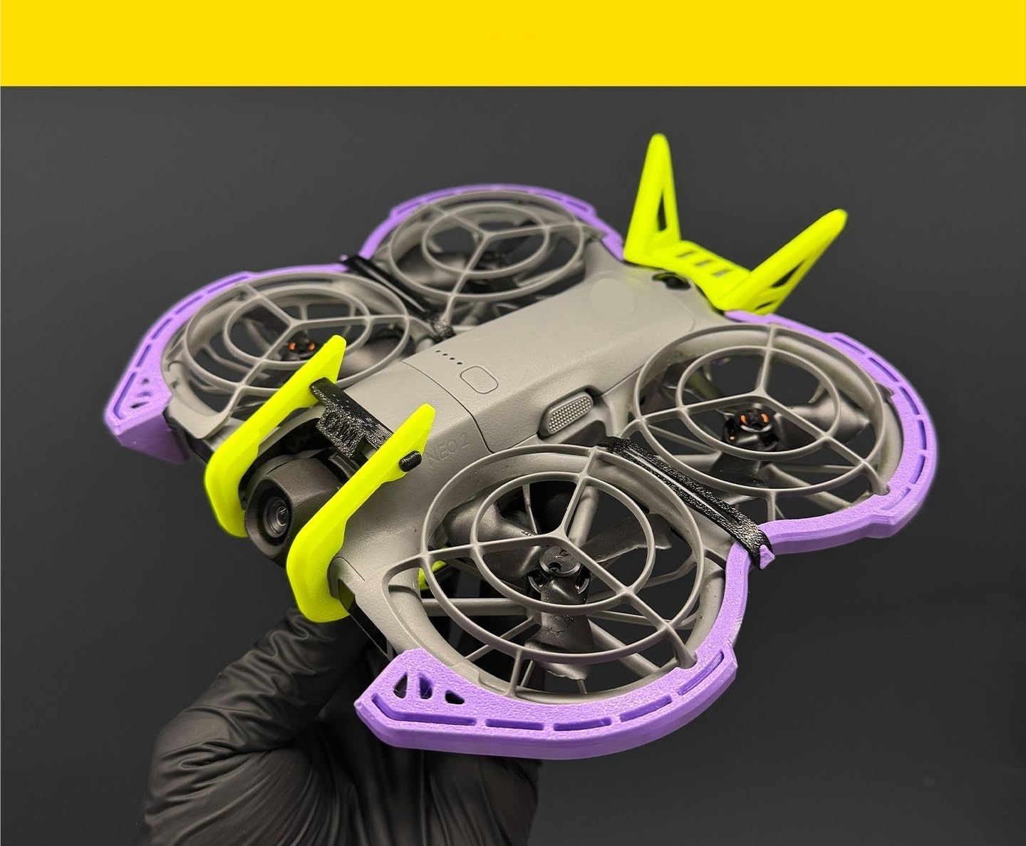 Compatible para DJI NEO 2 Protector TPU anti-colisión 4en1 | TPU flexible, absorción de impactos, protege cardán y cuerpo de colisiones(Purple Green)